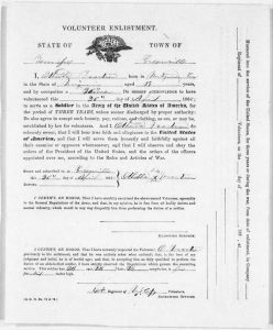Othello Fraction’s enlistment papers, April 26 1865 (National Archives).